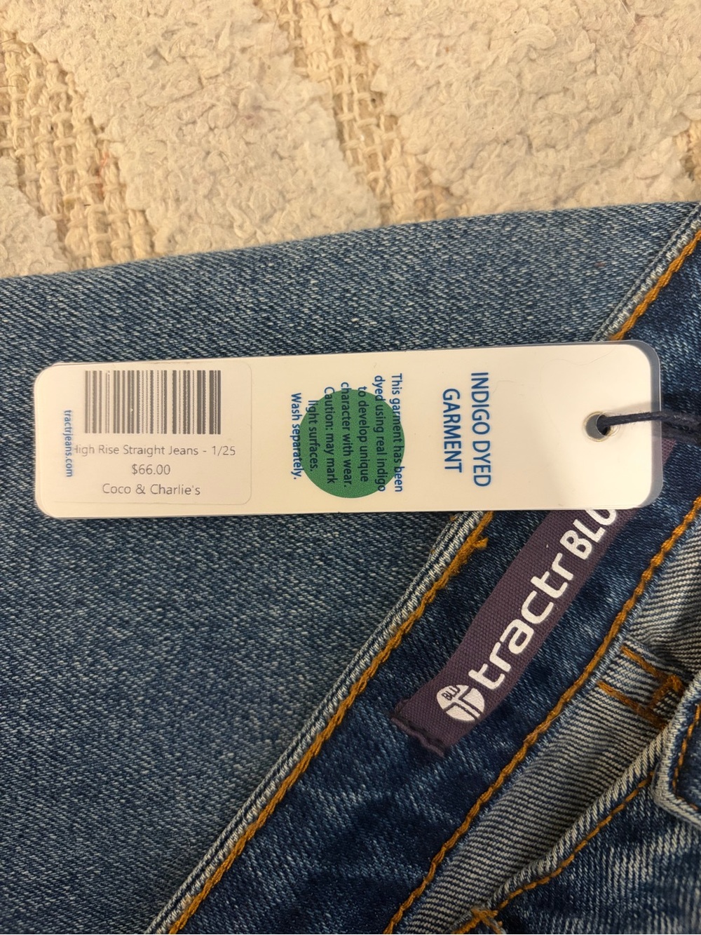 Tractr Blu Women’s High Rise Straight Distressed Blue Jeans - Picture 5 of 5